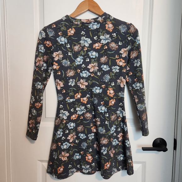 Zara Floral Longsleeve Sweater Minidress Size Small - Picture 2 of 7